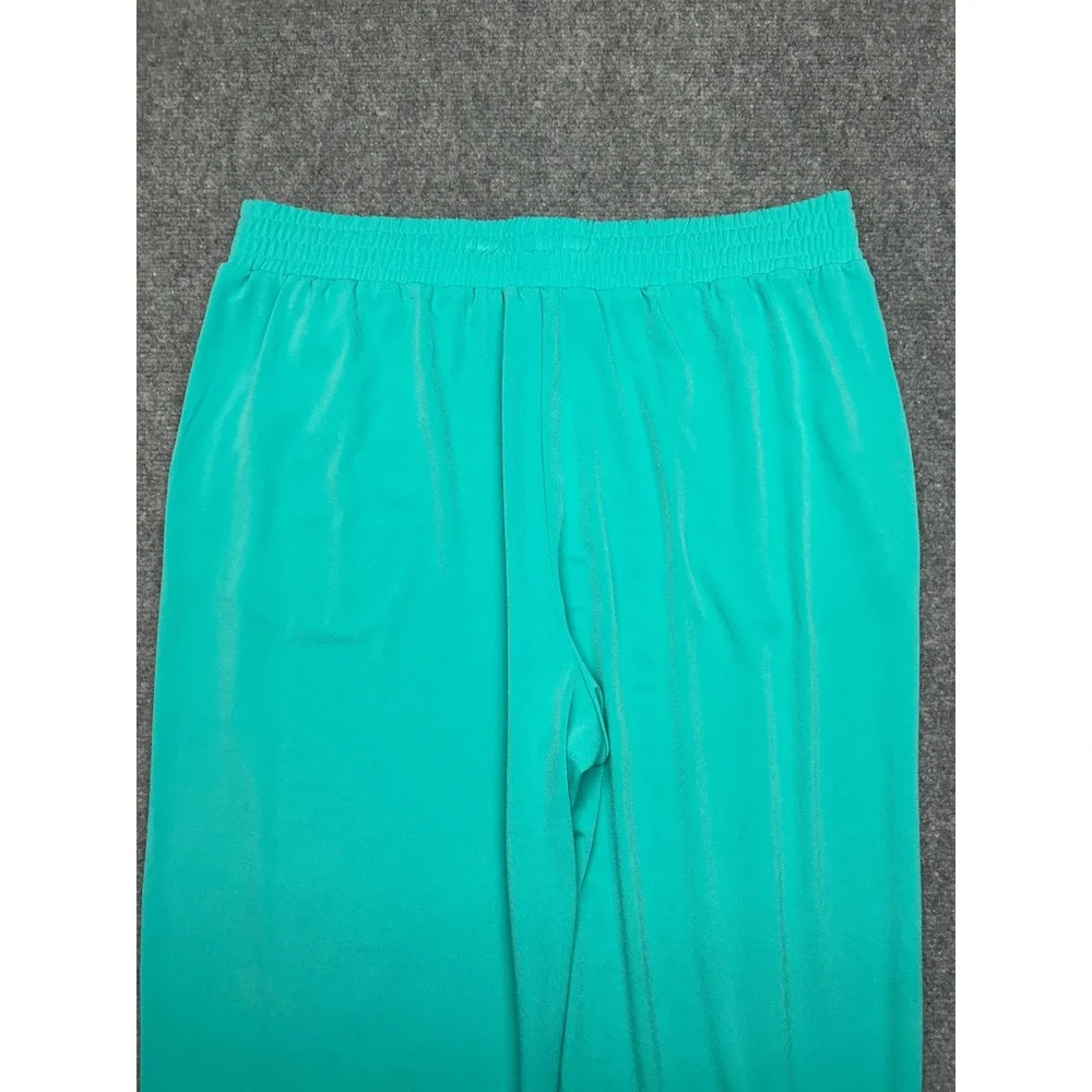 IMAN Ankle Pants Womens L Green Elastic Waist Pull On Slacks Casual Stretch - Picture 7 of 14